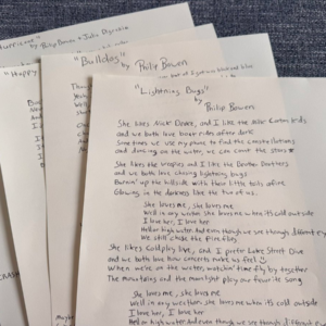 Handwritten Lyric Sheets